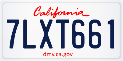 CA license plate 7LXT661