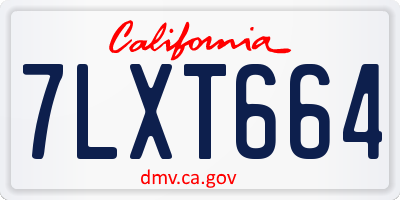 CA license plate 7LXT664