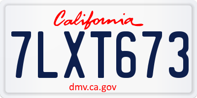 CA license plate 7LXT673