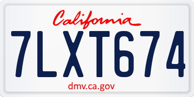 CA license plate 7LXT674