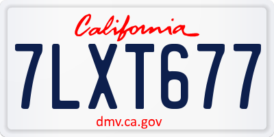 CA license plate 7LXT677
