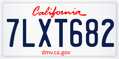 CA license plate 7LXT682