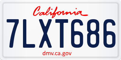 CA license plate 7LXT686