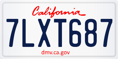 CA license plate 7LXT687