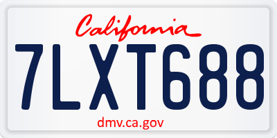 CA license plate 7LXT688