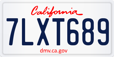 CA license plate 7LXT689