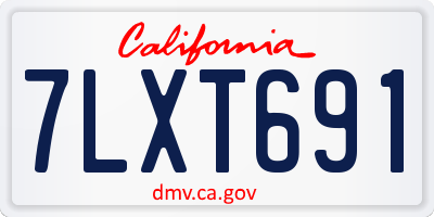 CA license plate 7LXT691