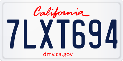 CA license plate 7LXT694