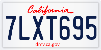 CA license plate 7LXT695