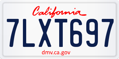 CA license plate 7LXT697
