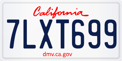 CA license plate 7LXT699