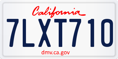 CA license plate 7LXT710