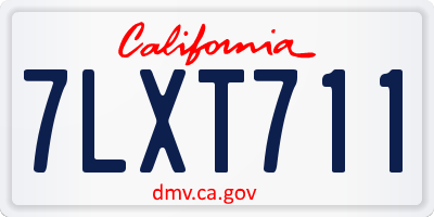 CA license plate 7LXT711