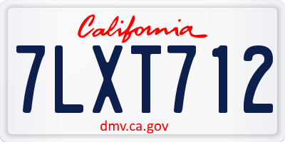CA license plate 7LXT712