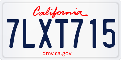 CA license plate 7LXT715