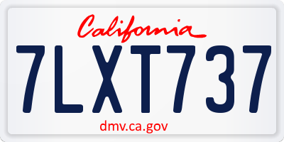 CA license plate 7LXT737