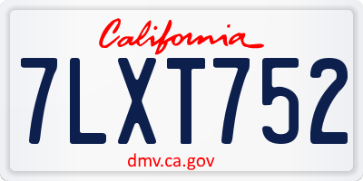 CA license plate 7LXT752