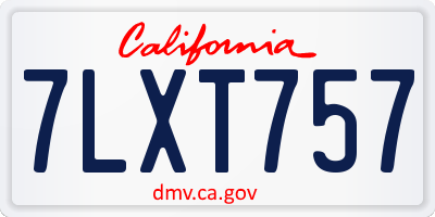 CA license plate 7LXT757