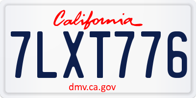 CA license plate 7LXT776