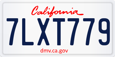 CA license plate 7LXT779