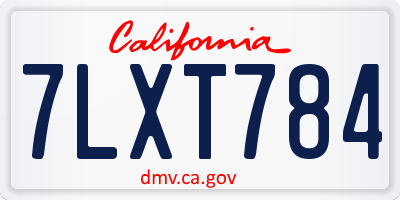 CA license plate 7LXT784