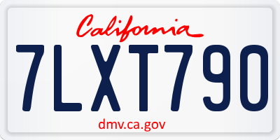 CA license plate 7LXT790