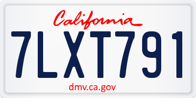 CA license plate 7LXT791