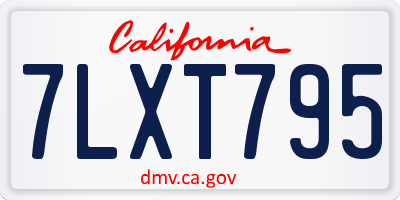 CA license plate 7LXT795