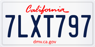 CA license plate 7LXT797