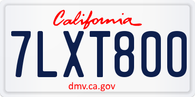 CA license plate 7LXT800