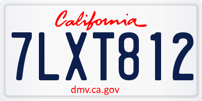 CA license plate 7LXT812