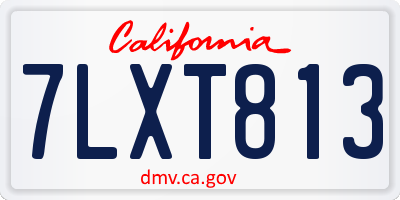 CA license plate 7LXT813