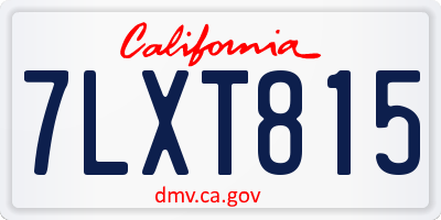 CA license plate 7LXT815