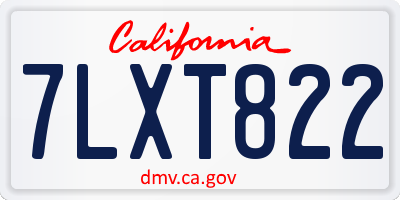 CA license plate 7LXT822