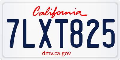 CA license plate 7LXT825