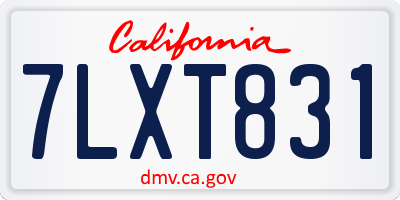 CA license plate 7LXT831