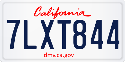 CA license plate 7LXT844