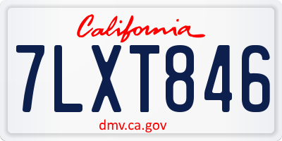 CA license plate 7LXT846