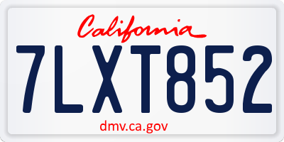 CA license plate 7LXT852
