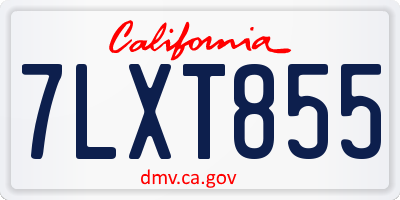 CA license plate 7LXT855
