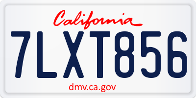 CA license plate 7LXT856