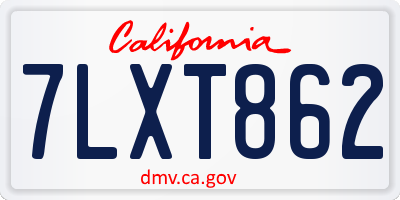 CA license plate 7LXT862