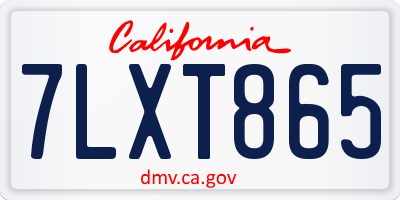 CA license plate 7LXT865