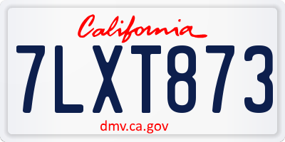 CA license plate 7LXT873
