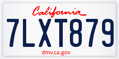 CA license plate 7LXT879