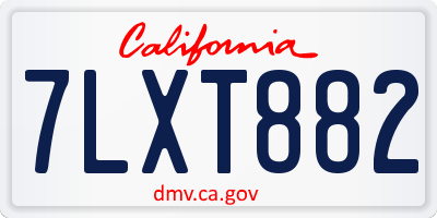 CA license plate 7LXT882