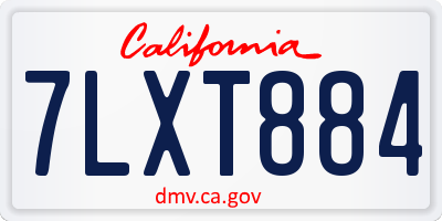 CA license plate 7LXT884