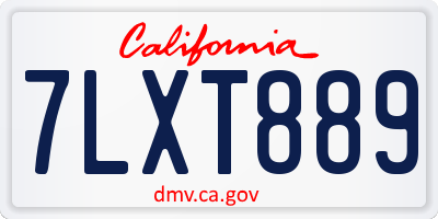 CA license plate 7LXT889
