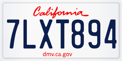CA license plate 7LXT894