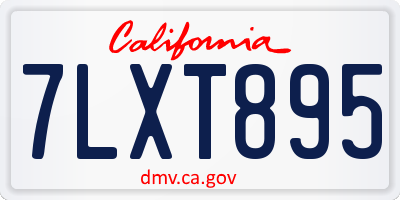 CA license plate 7LXT895